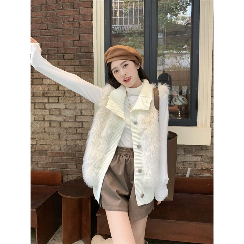 Sweater Vest Women's New Autumn and Winter Outerwear Temperament Cardigan Soft Mink Velvet Waistcoat