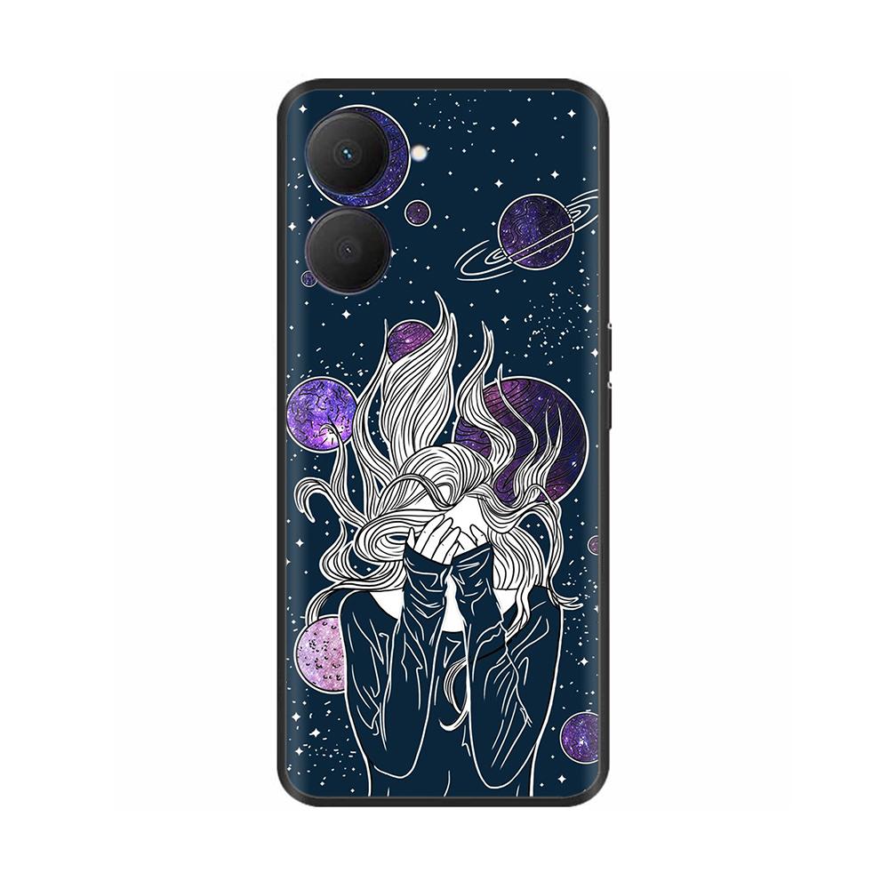 Soft Phone Cover For Realme 10 4G Case 6.4'' Black Silicone Marble Space Fundas for Realme 10 4G TPU Cases Realme10 2022 Bumpers