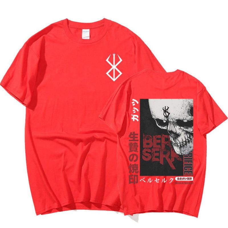 Футболка с графическим принтом в стиле аниме Берсерк кишки Мечник Каска футболки Бренд жертвоприношения Зодд мужские хлопковые повседневные футболки большого размера XXXL 1360₽