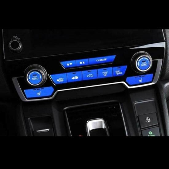 Aluminum Center Console AC CD Button Sticker Trim For Honda CR-V CRV 2017-2022