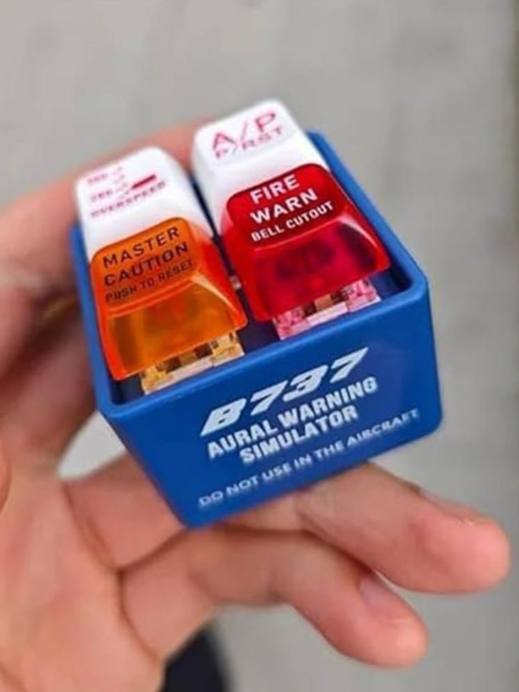 Portachiavi Allarme Aereo con Luce LED Ornamenti per Borsa Emergenze Simulatore Suono di Avviso per Appassionati di Aviazione Borsa da Viaggio Donna Uomo