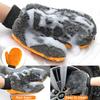 Soft Car Washing Gloves Double-sided Fleece Microfiber Chenille Drying Cloth Car Body Window Tire Cleaning Glove Thicken