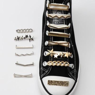 1Pcs Metal Shoe Charms Fashion Gold Silver Sneakers Charms Girl Gift Shoe Decoration DIY Shoelaces Buckles Shoes Accesories