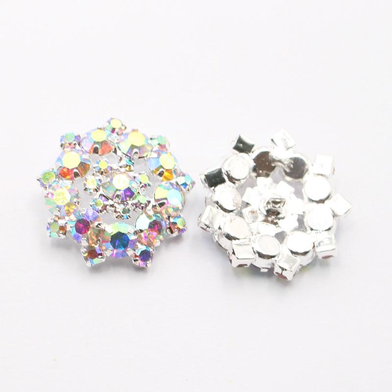 New 10 pieces 22MM Gold/Silver Metal Rhinestone Button Handle Diamond Accessories Wedding Decoration Sewing Clothing Buttons DIY серебряный