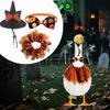 Ubrania dla gęsi na werandę, halloweenowe stroje dla gęsi na zewnątrz, pomarańczowy komplet spódnicy z muszką na 23 cale, rzeźba zwierząt, festiwalowa atmosfera
