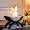 US EU Freeshipping Large Fireplace Black Ethanol Fireplace Indoor Outdoor Decorative Floor Fireplace With White Stone