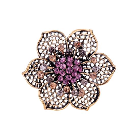 Wreath Brooch Artificial Gemstones Swan Lapel Pin Retro Elegant Brooch Pin B