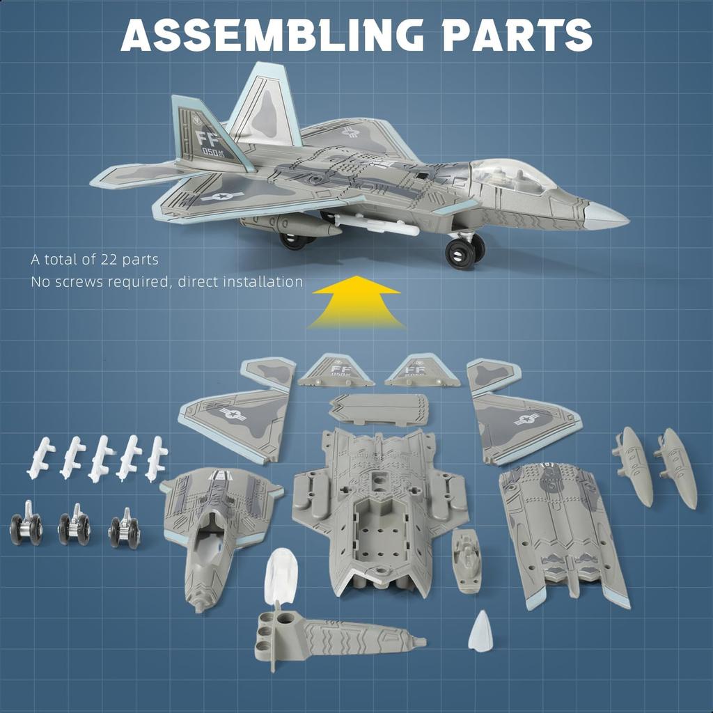 F-22 Toy Fighter 1:100 Scale Assembled Abs Plastic Airplane Model With Stand Home Display Collection Creative Gifts Toy