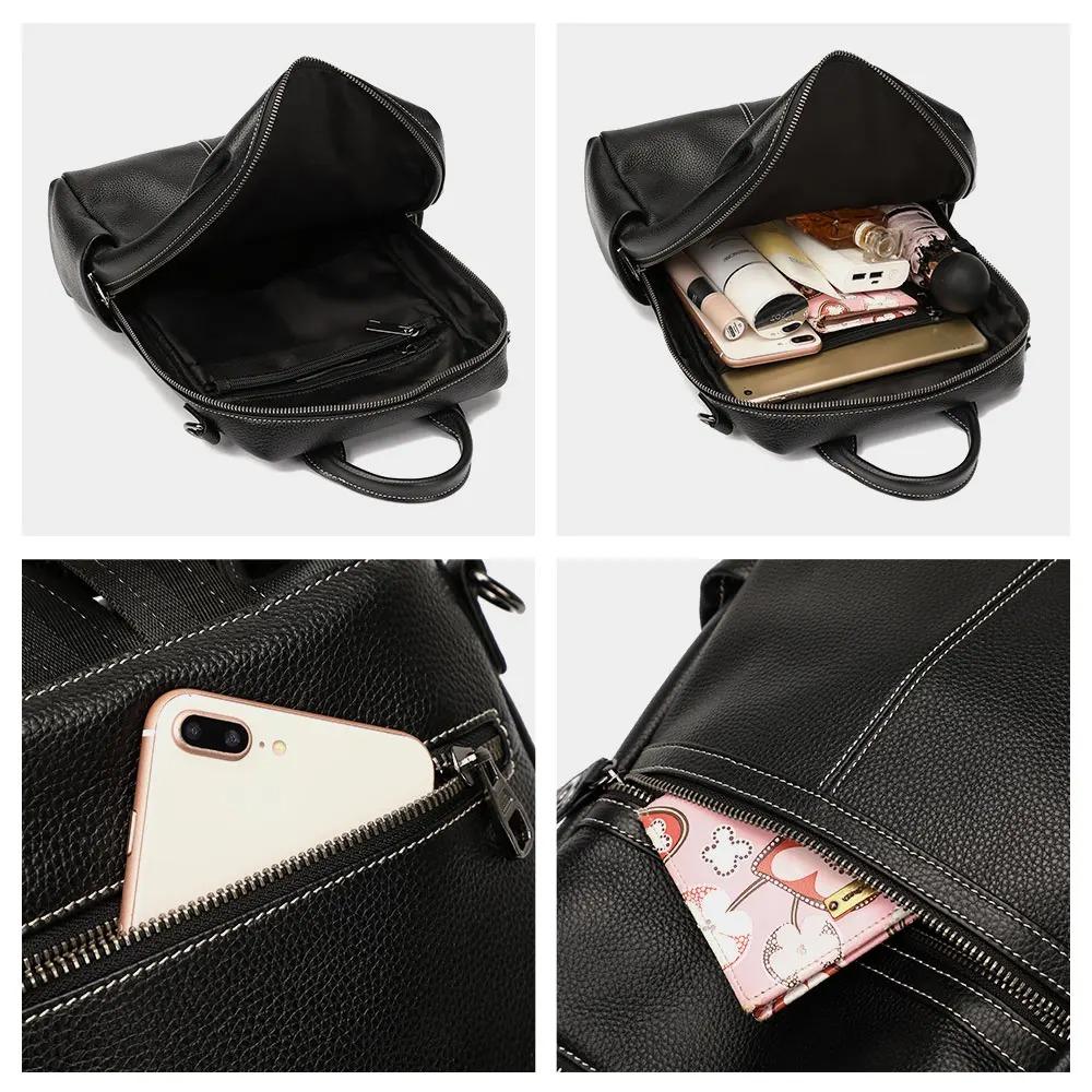 Zency 100% Genuine Leather Backpack For Women