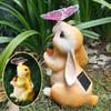 Solar Resin Rabbit Light Outdoor Garden Decoration Bunny Lights Waterproof Landscape Yard Lantern Ground Lamps Terrace Lawn Lamp