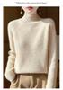 Autumn/Winter Women's High-Neck Wool Ribbed Knit Pullover