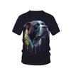 Herren 3D-gedrucktes T-Shirt mit großem Hundemuster Humorvolles digital bedrucktes Kurzarm-T-Shirt Atmungsaktives Polyester Rundhals Freizeit