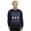 STAR WARS Mens Stormtrooper Helmet Christmas Fair Isle Sweatshirt