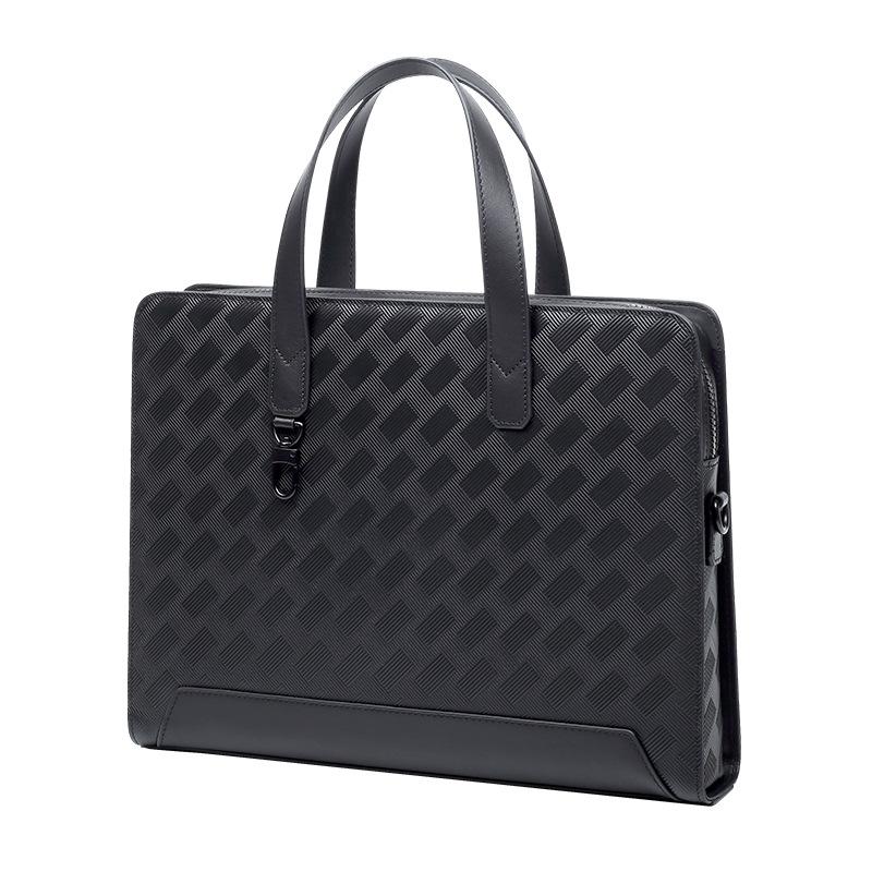 Elegant Business Handbag Simple Atmospheric Leather Men's Bag Fashion Trend First Layer Cowhide Men's Briefcase
