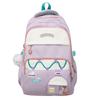 Student Schoolbag Women's Color Contrast Backpack Large Capacity Backpack with Coin Purse