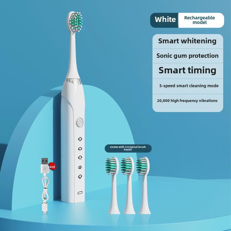 Coffret cadeau brosse à dents électrique rechargeable à ultrasons et fil dentaire