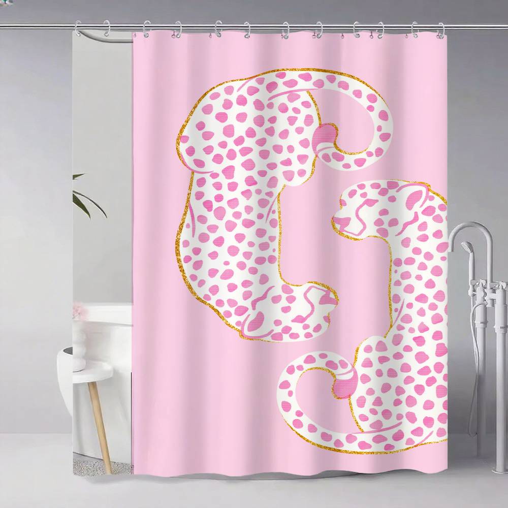 

Pink Preppy Dopamine Art Shower Curtain With Waterproof And Mold Resistant Shower Curtain Polyester Durable Bathroom Screen 90x180 cm