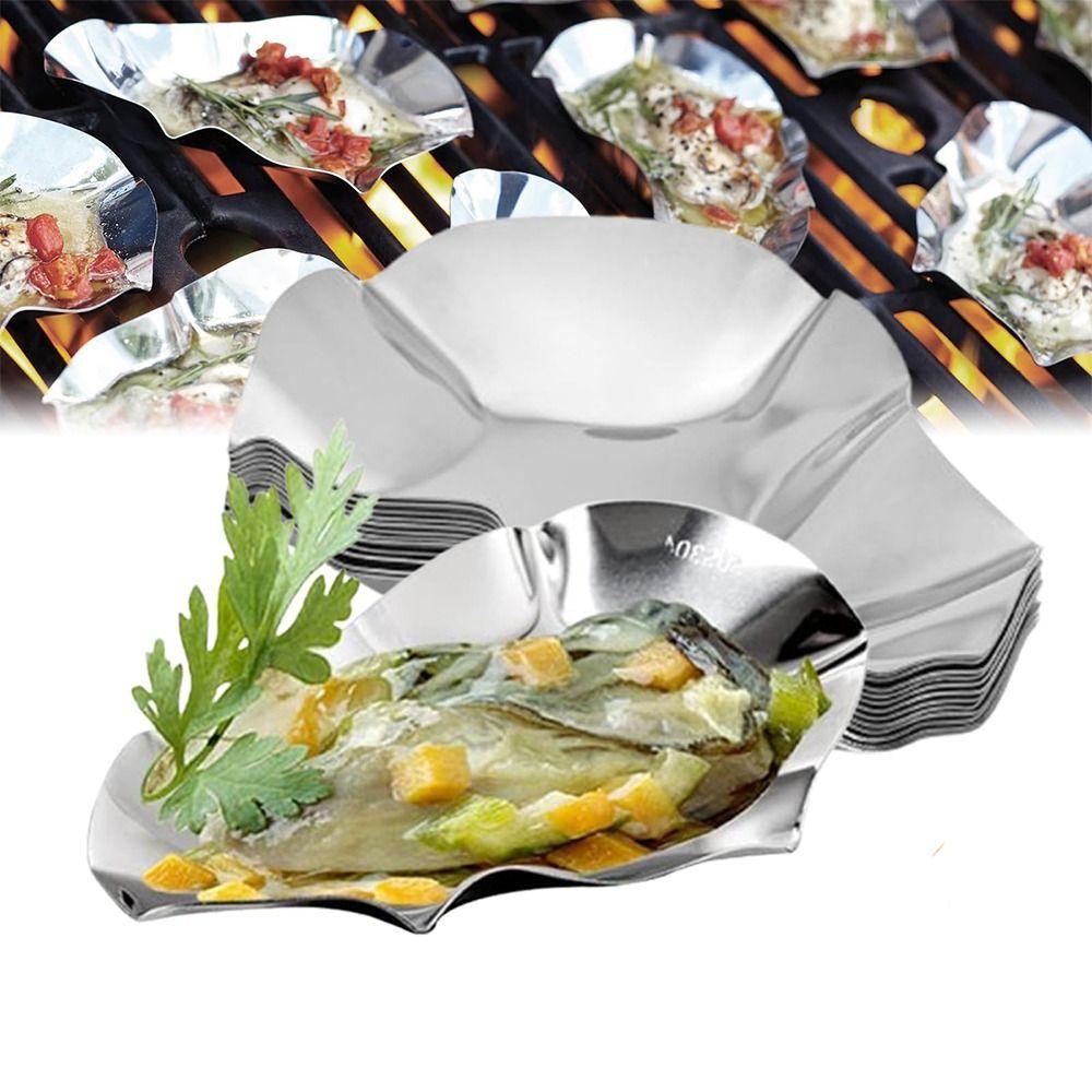 

2Pcs Reusable Oysters Grilling Pan Grillable Seasoning Trays All Kind Shells 2Pcs