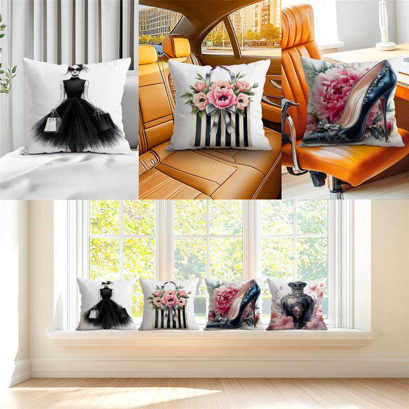 Fashion Women Cushion Pillowcase Printed Polyester 45X45Cm Throw Pillowcover Decorative Sofa Cushion Pillowslip Home Decor