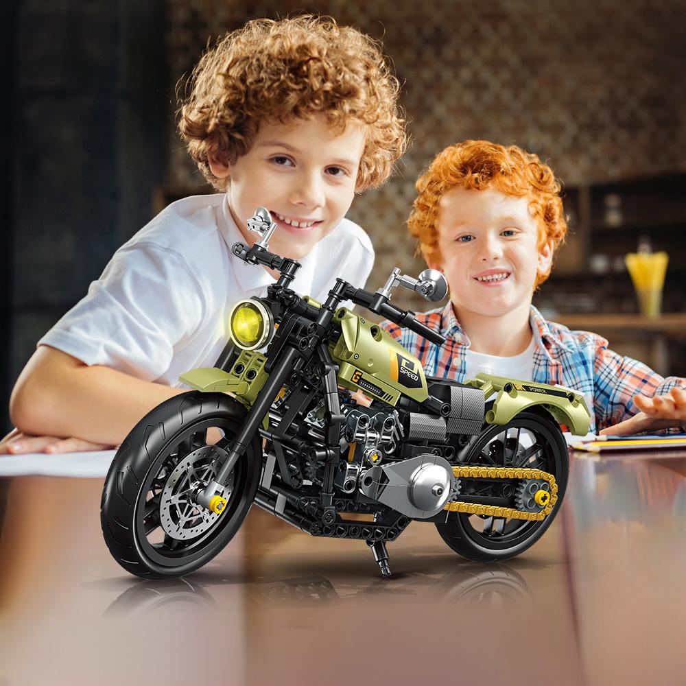 Transformationsspielzeug - Verformtes Motorrad Bauen Motorradspielzeug Bausteinsets Baue ein Motorradmodell für Jungen über 8 Jahre