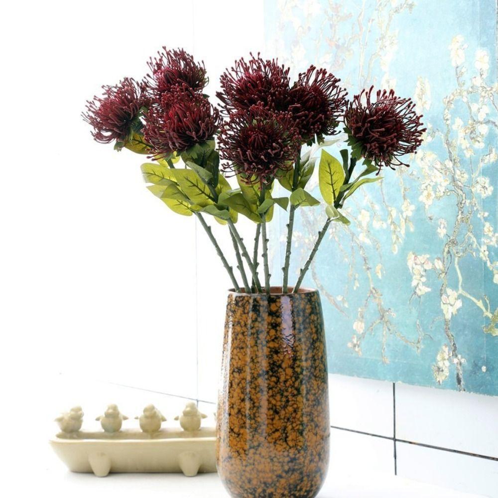 Moisturizing Film Feel Faux Flower Stems Artificial Plastic Chrysanthemum Home Decor
