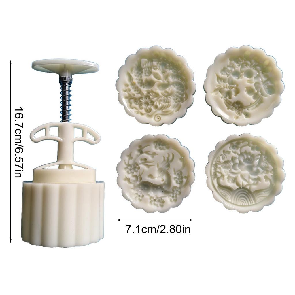 125g Cookie Cutter and Mooncake Mold Set Festival Dessert Maker Featuring Animal and Flower Designs for Festive Baking