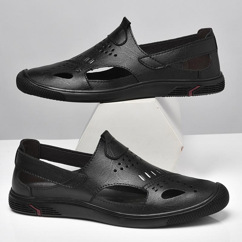 Fashion 2025 Summer Hot Selling Men's Leather Sandals Comfortable Soft Soled Walking Shoes Versatile for Commuting Men's Casual Shoes
