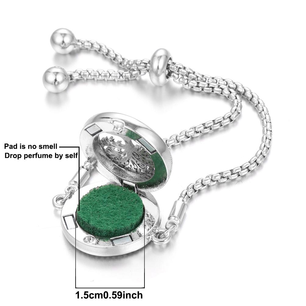 New Aromatherapy Diffuser Bracelet Essential Oil Diffuser Bracelet Alloy Stainless Steel Perfume Aroma Locket Bracelet for Women