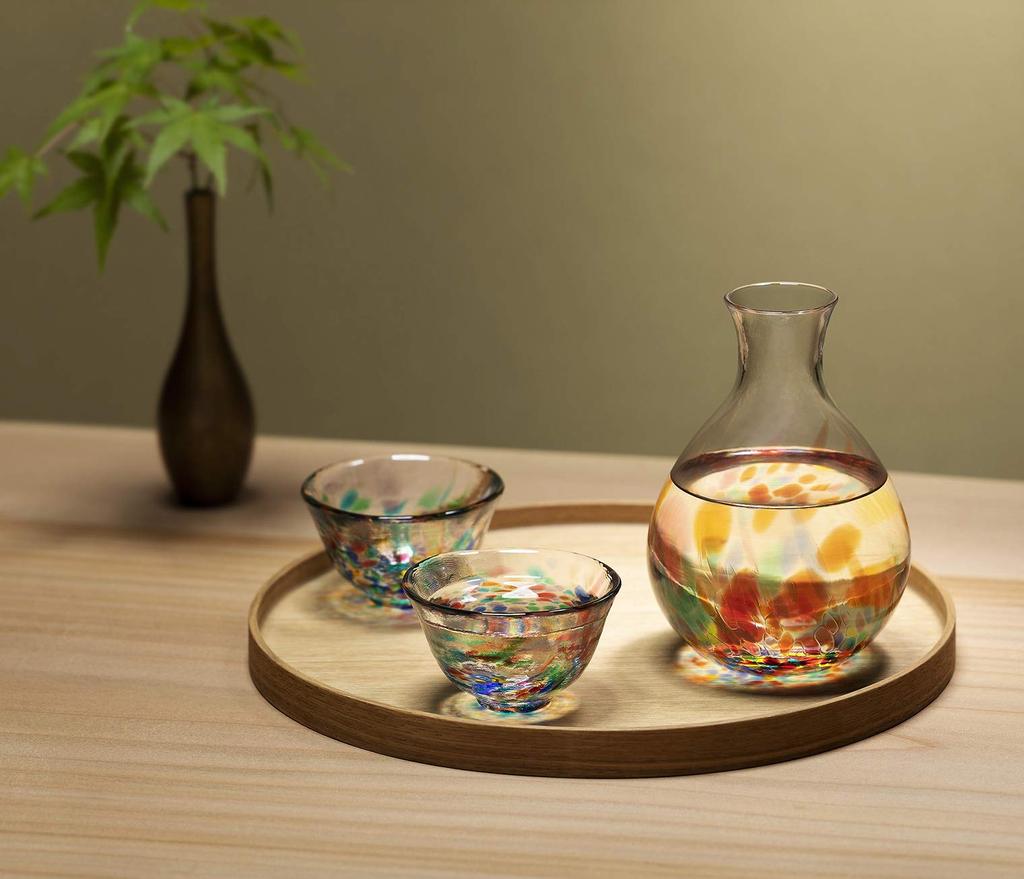 Aderia Tsugaru Glass Tokkuri Nebuta Nagashi Made In Gift Chilled Sake Katakuchi Chilled Sake Stylish Sake Sake Gift for Housewarming Wedding Small