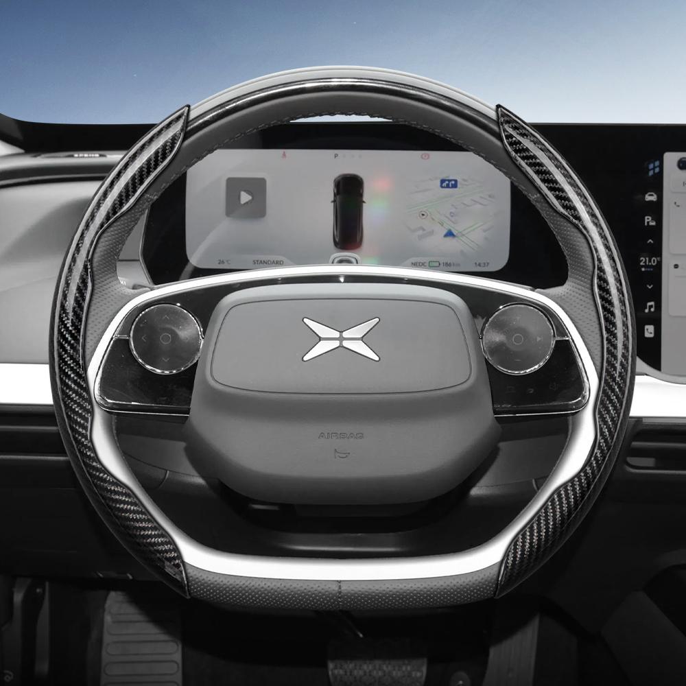 Zkfan8 Convient pour le volant Xpeng Texture Fibre de Carbone avec Design Segmenté à Libération Rapide, Durable, pour les Modèles Tels que G6 G9 P7 P7+