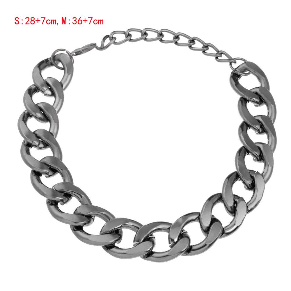 Aluminiowa Punkowa Złota Srebrna Czarna Obroża Łańcuchowa dla Psa Biżuteria dla Zwierząt Rekwizyty Fotograficzne Akcesoria dla Psów 28/36/45CM dla Małych Dużych Psów
