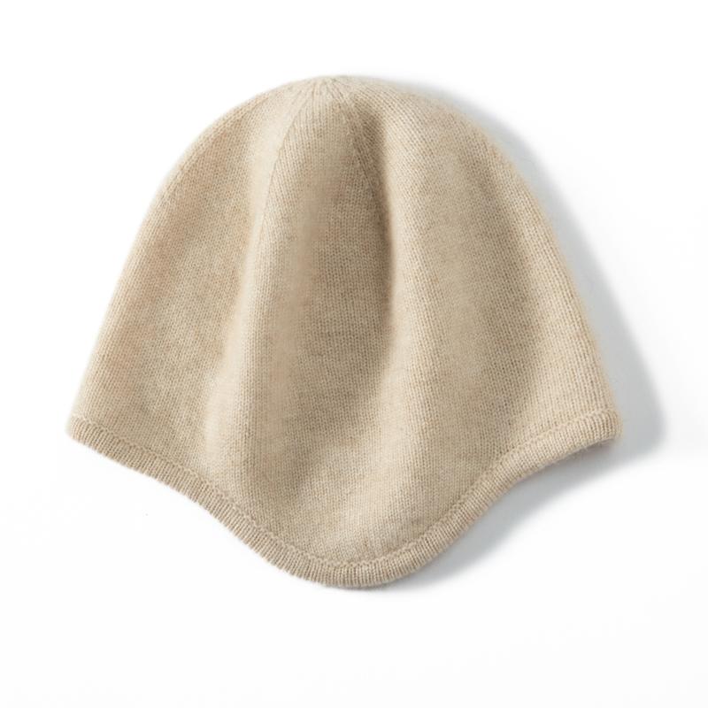 

Зимние шапки-бомберы для женщин, повседневная шапка из чистого кашемира, однотонная, мягкая, теплая, вязаная шапка-бини для отдыха на открытом воздухе One Size