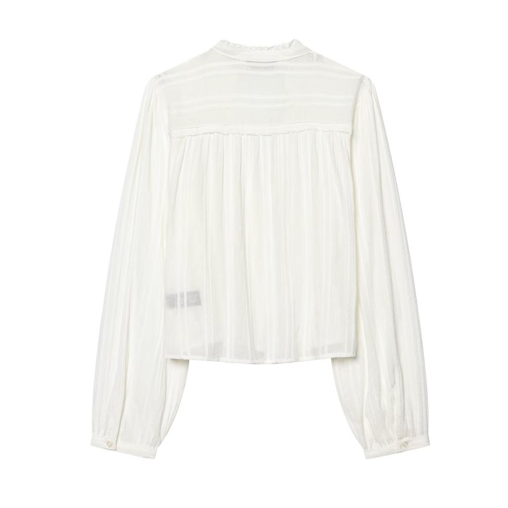 European and American Style, New Women's Clothing, Foreign Style, Fashionable Lace Decoration Short Shirt 8372259