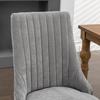 Accent Chair Rayon Cloth Flocking Linen Dining Chairs Channel Kitchen Dinner Comfy Fabric Upholstered Back for Room with Curved Solid Wood Legs,