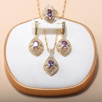 13-Farben Dubai Vergoldete Schmucksets für Damen Neu in Mode Hochzeitskleid Accessoires Afrikanische Braut 5-teilige Sets