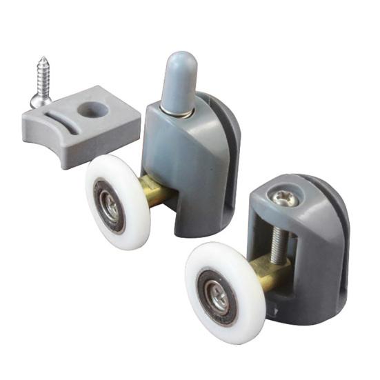 2Pcs 25mm Shower Room Glass Sliding Door Upper Lower Roller Wheel Hardwares