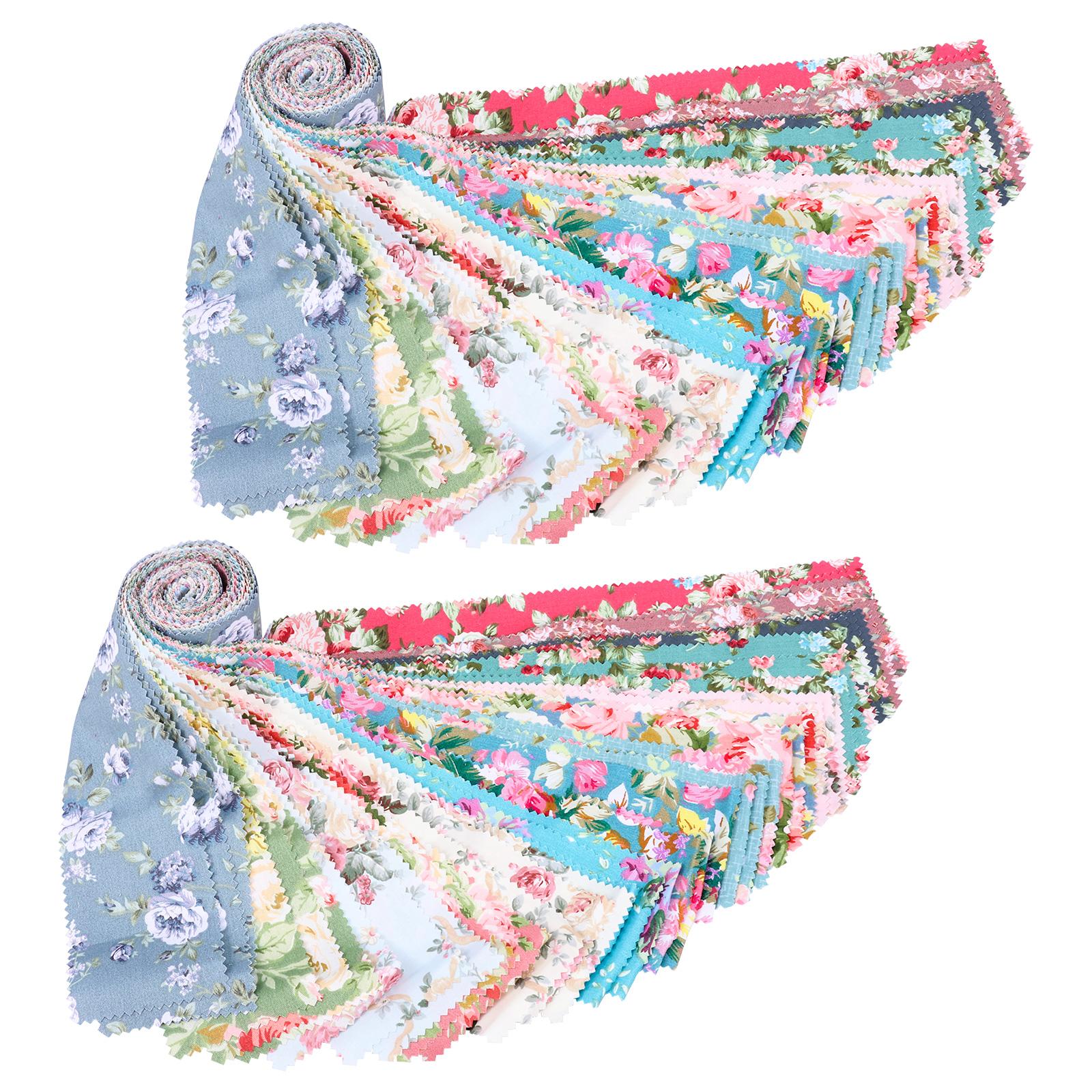 

84Pcs Soft Cotton Quilting Fabric Strip Breathable Bright Color Jelly Roll Fabric for Blanket Rug Upholstery Purse Making