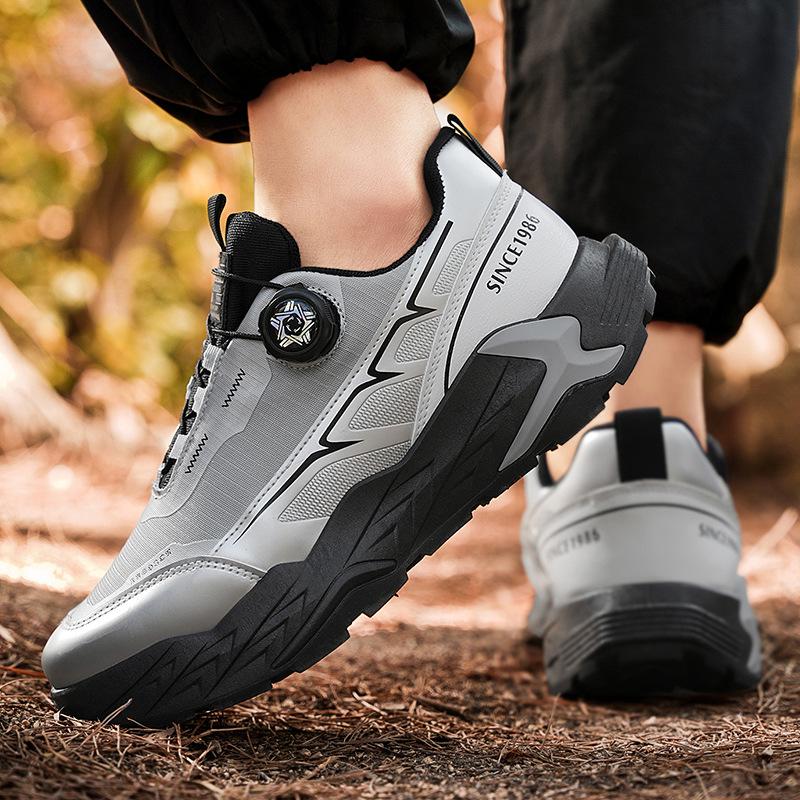 Spiral button outdoor mountaineering sneakers non-slip and wear-resistant men's casual dad running shoes spring 2025 new