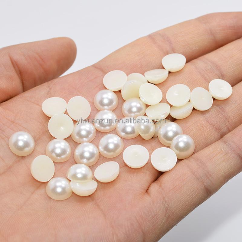 Semi-circular Simulated Pearl Beads ABS Loose Round Beads for DIY Jewelry Making Bracelet Imitation Garment Bead
