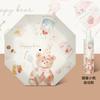 Three-fold automatic umbrella cartoon digital folding umbrella vinyl UV protection sun shade sun umbrella