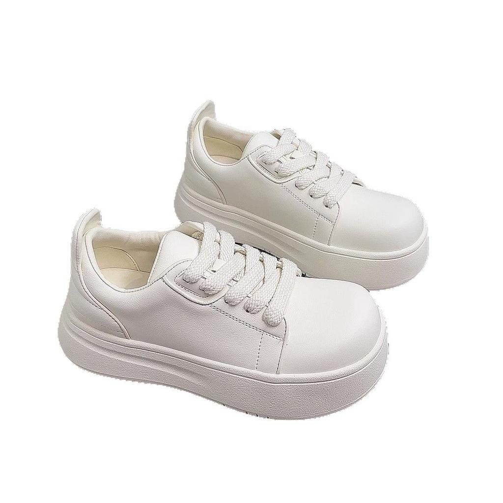 Oufan Thick-soled Ugly Cute Big-headed Little White Shoes for Women's Outer Wear Spring New Niche Versatile Height-increasing Casual Board Shoes