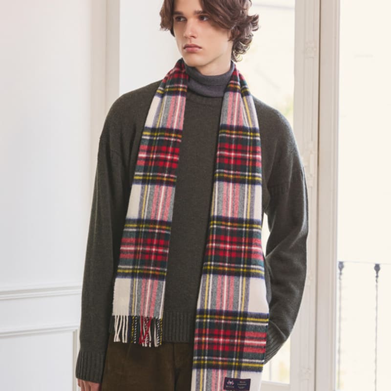 ABRAHAM MOON Merino Wool Muffler 25cm - Dress Stuart