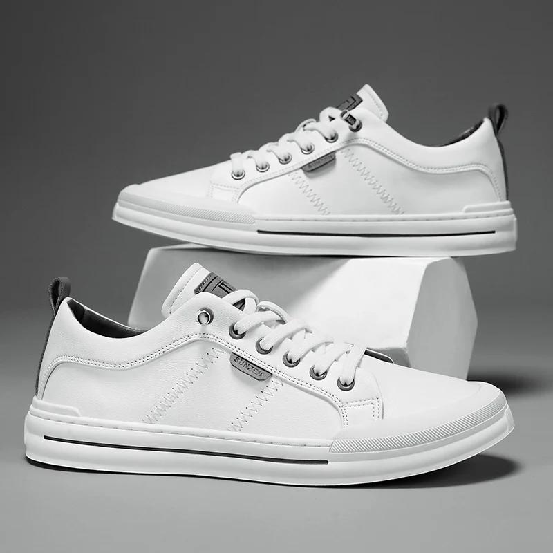 Men's Casual Shoes Luxury Handmade Leather Office Business Shoes for Men Sneakers Comfort Classic White Shoes Man Sports