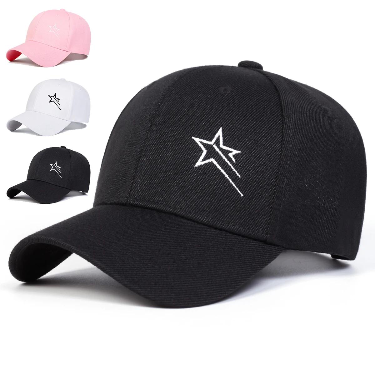 Freedom Outdoors Women's Black Unisex Five-Pointed Star Embroidery Baseball Caps Spring Autumn Outdoor Sunscreen Hat Adjustable Casual Trucker Hats Sports Cap