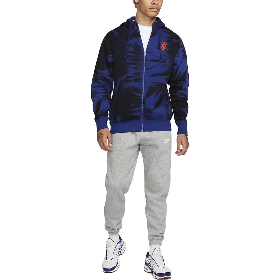 Nike All Over Print Zip Up Sports Hoodie Men jackets Blue DH4960-010