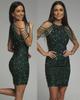 2025 Spring Sexy Halterneck Off-Shoulder Tassel Sequin Dress - European & American Fashion