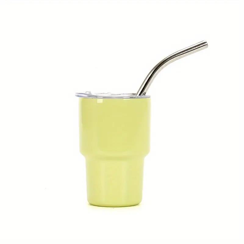 3oz Sublimation Tumble Whiskey Wine Glass Stainless Steel Vacuum Insulation Cup Car MIni Coffee Cup With Straw Party Gift