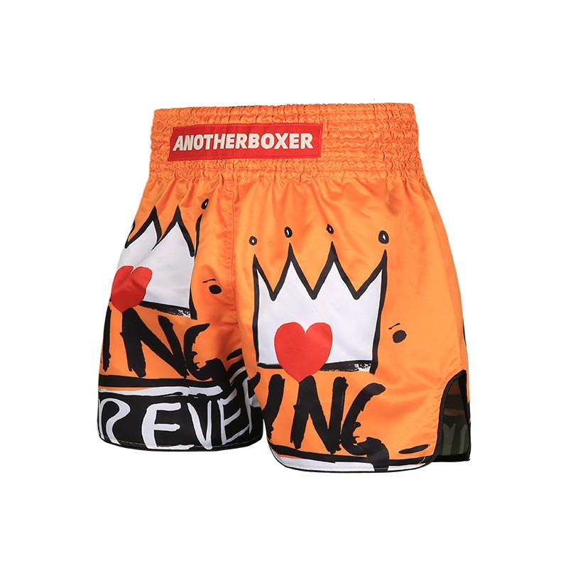 Anotherboxer Printed King Muay Thai Shorts Martial Arts Kickboxing Training Compression Boxing Fighting
