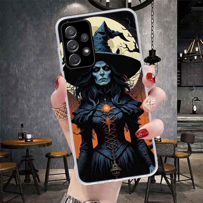 Halloween Moon Witch Horror Soft Phone Case For Samsung Galaxy S22 S23 S24 S25 Edge S26 Ultra S20 FE S21 Plus + Fundas Coque Gal