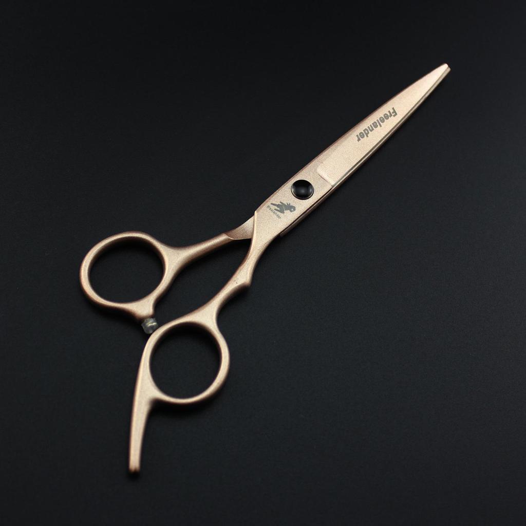 6.0" Rich Gold Painted Hairdressing Barber Scissors Set - Straight, Bangs, and Thinning Shears